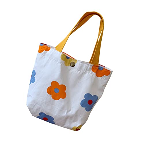 VALICLUD Mini Canvas Handtasche Damen mit Floralem Muster Leichte Langlebige Baumwolltasche Niedliche Umhängetasche für Alltag Shopping und Freizeit Kleine Tasche mit Attraktivem Design von VALICLUD