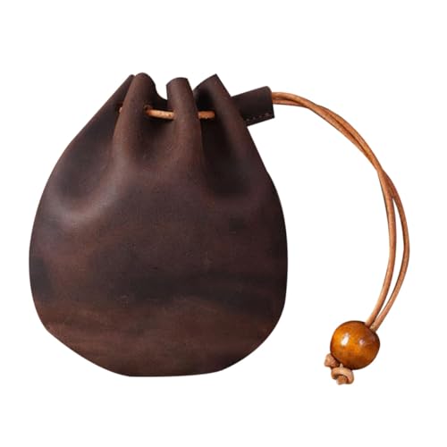 VALICLUD Mini Echtes Material Münzbörse Vintage Münzfach Kleine Geldtasche Multifunktional für Münzen Schlüssel und Kleingeld Braun Kompakt Leicht für Alltag Reise Schule Einkauf von VALICLUD