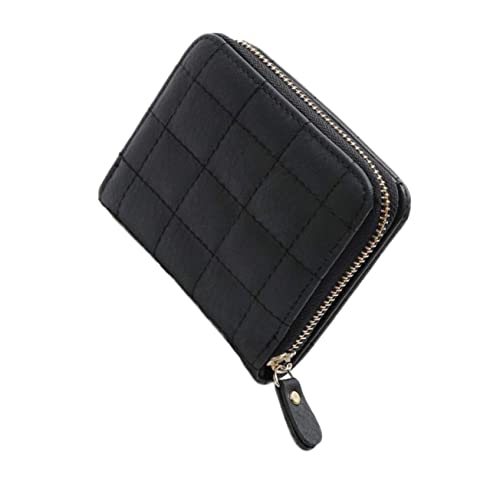 VALICLUD Mini Geldbörse Aus Pu Mit Besticktem Quadratdesign Münztasche Und Kartentasche Für Studenten Reißverschluss Organizer Für Kleingeld Und Karten Praktisch Und Klein Für Handtasche Od von VALICLUD