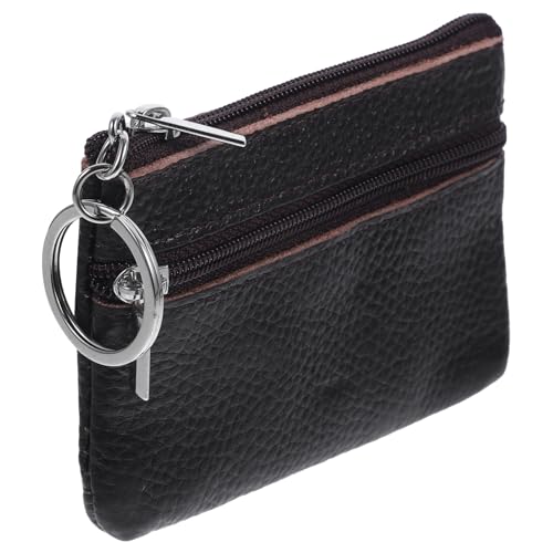 VALICLUD Mini Geldbörse Mit Schlüsselanhänger Kompakte Damen Geldbörse Münzfach Für Kleingeld Und Karten Stilvolles Design Kaffee Farbe von VALICLUD