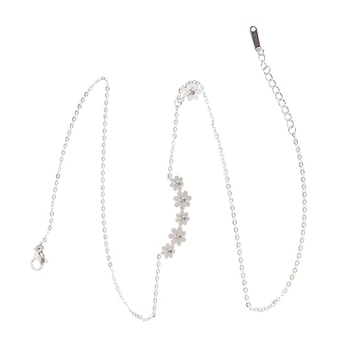 VALICLUD Minimalistische Damen Halskette mit Blumenanhänger Zarte Silberkette für Frauen Leichte Schlüsselbein kette Modischer Schmuck für Alltag und Party Geschenkidee VALICLUD Minimalistische Damen Halskette mit Blumenanhänger Zarte Silberkette für Frauen Leichte Schlüsselbein kette Modischer Schmuck für Alltag und Party Geschenkidee von VALICLUD