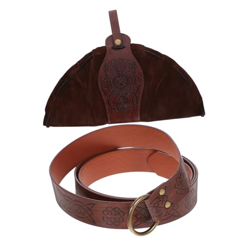 VALICLUD Mittelalterliche Gürteltasche aus Braunes Set mit Schwertscheide Renaissance Waist Bag für Damen Herren Vintage Cosplay Accessoire Langlebig und Vielseitig für LARP und von VALICLUD