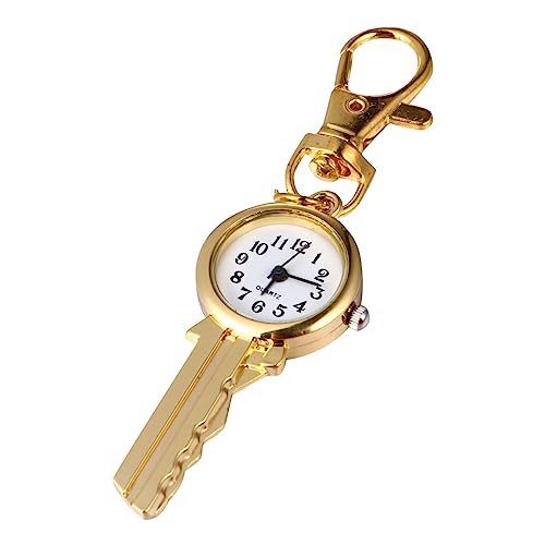 VALICLUD Mode-Halskette Taschenuhr Schlüsselzubehör Goldener Schlüsselring Schlüsselanhänger Halskette für Männer Damenuhren Anhänger für Quarzuhren Taschen-Schlüsselbund-Uhr-Anhänger von VALICLUD