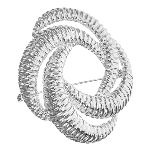 VALICLUD Moderne Geometrische Metallbrosche mit Streifenmuster Filigrane Anstecknadel für Damen Eleganter Schmuck zur Kleiderdekoration Vielseitiger Lapel Pin für Festliche Anlässe von VALICLUD