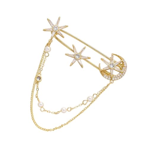 VALICLUD Moderne Six Pointed Star Brosche Damen Kleidung Corsage mit Feiner Kette und Zirkonia Stilvolle Anstecknadel für Anzug Mantel Pullover Vielseitiger Modeschmuck als Hochzeit VALICLUD Moderne Six Pointed Star Brosche Damen Kleidung Corsage mit Feiner Kette und Zirkonia Stilvolle Anstecknadel für Anzug Mantel Pullover Vielseitiger Modeschmuck als Hochzeit von VALICLUD