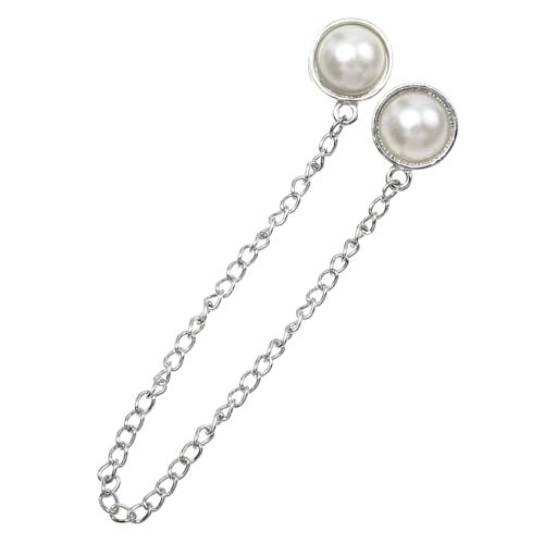 VALICLUD Modische Damen Brosche Perlenkette mit Zarter Kette Eleganter Hemdkragen Anstecknadel Schmuck Vielseitiges Accessoire für Kleidung und Outfit von VALICLUD