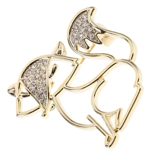VALICLUD Modische Hohle Fuchs Brosche aus Kupfer mit Funkelnden Strasssteinen Elegante Anstecknadel für Jacken Schals Rucksäcke und Hüte Stilvolles Tierbroschen-accessoire für Damen von VALICLUD