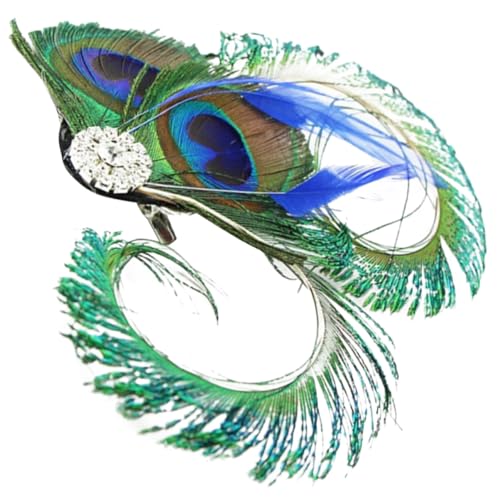 VALICLUD Modischer Fascinator-hut Für Damen Flapper-accessoire Der 1920er Jahre Mit Pfauenfeder Haarspange Für/Kurze Haare von VALICLUD