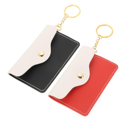 VALICLUD Modischer Schlüsselanhänger mit Kartenhalter Geldbörse PU 2 Stück für Damen Tragbare Brieftasche mit Großem Fassungsvermögen für Ausweise und Kreditkarten von VALICLUD