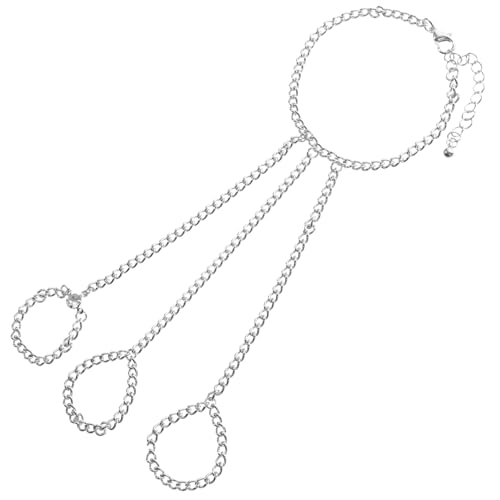 VALICLUD Modisches Handkettchen mit Fingerring aus Langlebigem Metall Mehrlagiges Design für Frauen und Mädchen Geeignet für Partys Karneval und Festivals von VALICLUD