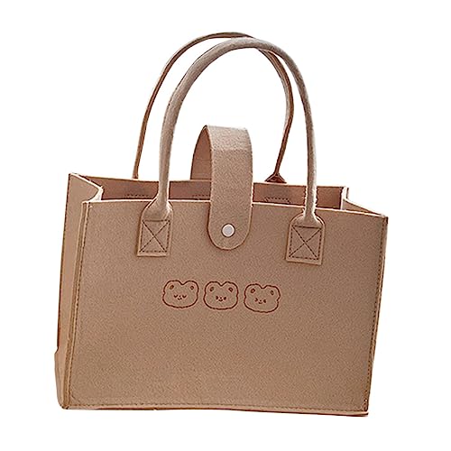 VALICLUD Multifunktionale Filz Handtasche mit Großer Kapazität Leichter Einkaufsshopper für Schule und Büro Stilvolle Umhängetasche mit Druckknopfverschluss Robust und Angenehm für Alltag von VALICLUD