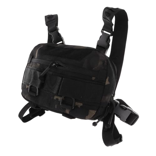 VALICLUD Multifunktionale Herren Brusttasche aus Strapazierfähigem Oxford Verstellbarer Gurt Vielseitig Tragbar als Bauchtasche oder Weste für Outdoor Sport Wandern Laufen und Snowboarden von VALICLUD