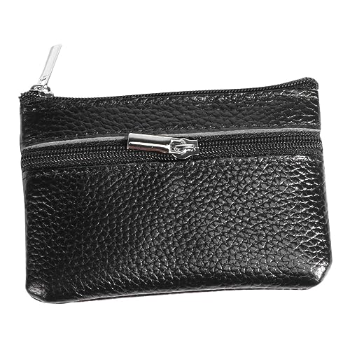 VALICLUD Mini-geldbörse Aus Pu-material Damen-münzgeldbörse Kompakt Und Leicht Für Geld Und Karten Mit Reißverschluss Schwarz von VALICLUD