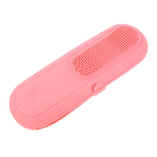VALICLUD Multifunktionale Silikon Makeup Pinsel Aufbewahrungstasche Fassungsvermögen Staubdicht Praktisch Reise Kosmetiktasche Pinselreiniger Waschpad Organizer Rosa von VALICLUD