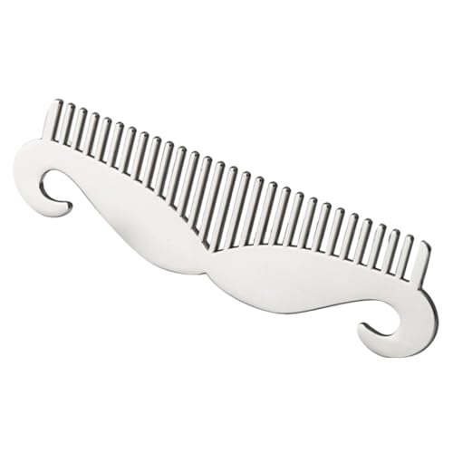 VALICLUD Multifunktionaler Bartkamm aus Edelstahl Sanfte Pflege mit Abgerundeten Spitzen Bruchsicher Statikfrei Kompakter Herrentaschenkamm für Bart Haarstyling Geschenk für Männer von VALICLUD