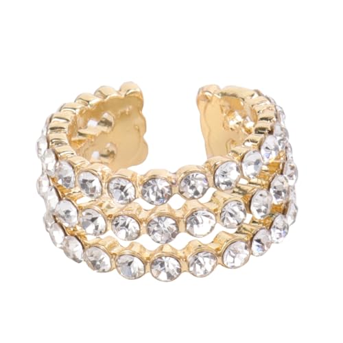 VALICLUD Multilayer Bunter Ohrclip mit Strahlenden Strasssteinen Langlebiger Legierungs Schmuck für Damen Eleganter Weißer Ohrschmuck Geeignet für Alltag Reise und Shopping von VALICLUD