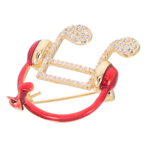 VALICLUD Musiknoten-brustnadel Mit Kopfhörer-design Glänzender Zirkonia-verzierung Stilvolle Anstecknadel Für Damen Party Und Konzertschmuck Modisches Accessoire Für Alltag von VALICLUD
