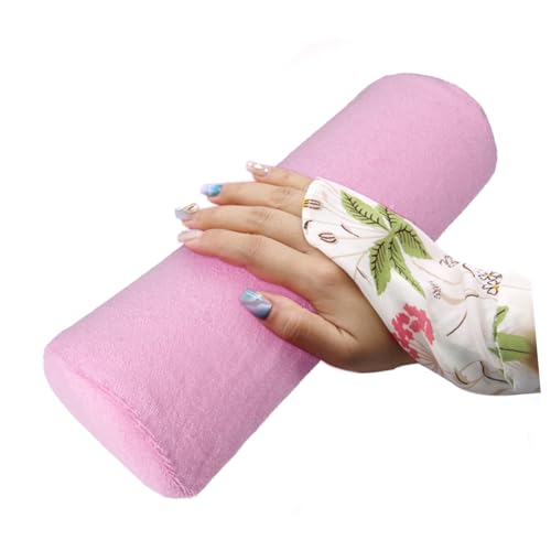 VALICLUD Nagel Handkissen Maniküre Armauflage Weiches Kissen mit Abnehmbarem Handtuchbezug für Nagelstudio und Heimgebrauch Rosa von VALICLUD