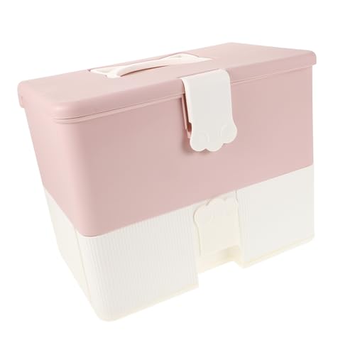 VALICLUD Nagel-Werkzeugkasten tragbares Nageletui Make -up -Speicherorganisator Nagellackhalter Nagel-Organizer-Fall nagellack Fall Kosmetiktasche Reise-Make-up-Koffer Plastik Rosa von VALICLUD