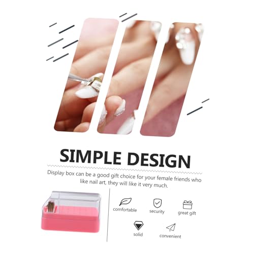VALICLUD Nagelbohrer Aufbewahrungsbox Transparent Fächer mit Reinigungsfunktion Nagelfräser Bits Organizer Kunststoff Langlebig für Maniküre Gelnägel Nail Grinding Tool Case von VALICLUD