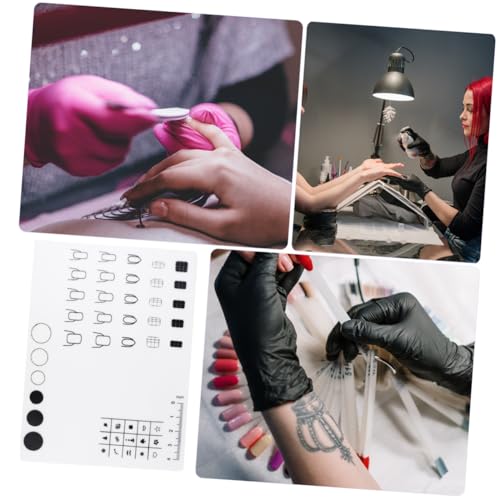 VALICLUD Nagelkunst Silikon Matte Nagellack Übungsunterlage Nail Art Stamping Mat Nagel Sticker Guide Wiederverwendbar Flexibel Leicht zu Reinigen für Maniküre und Naildesign von VALICLUD