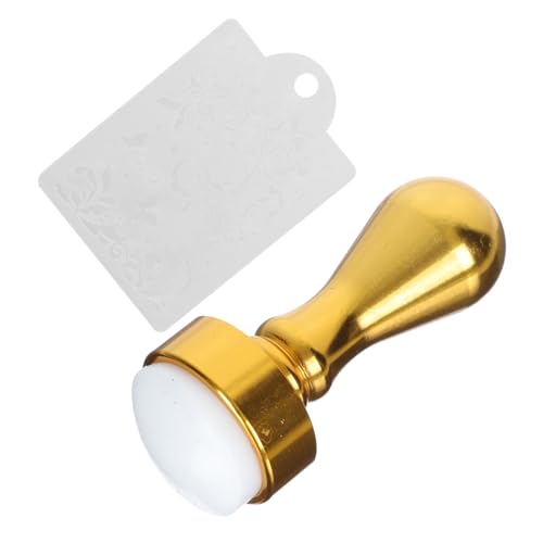 VALICLUD Nail Art Stamper Gold Metall Silikon Maniküre Stempel Werkzeug Leicht Tragbar Für Anfänger und Profis Nageldesign Zubehör von VALICLUD