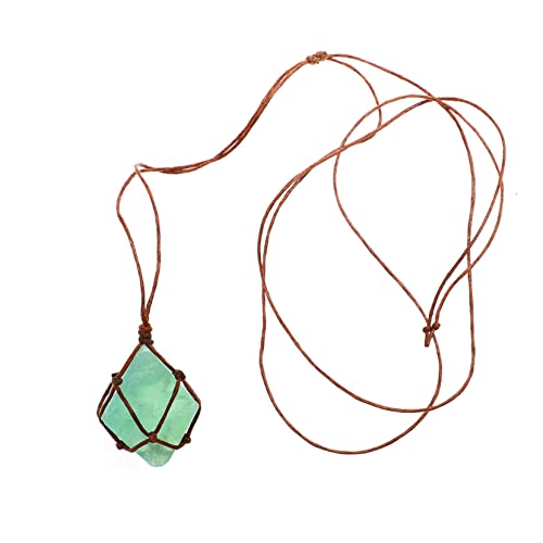 VALICLUD Natürlicher Grüner Fluorit Anhänger Unregelmäßiger Rohstein Schmuck Halskette Energetisches Heilstein für Damen und Herren zur Beruhigung und Entspannung von VALICLUD