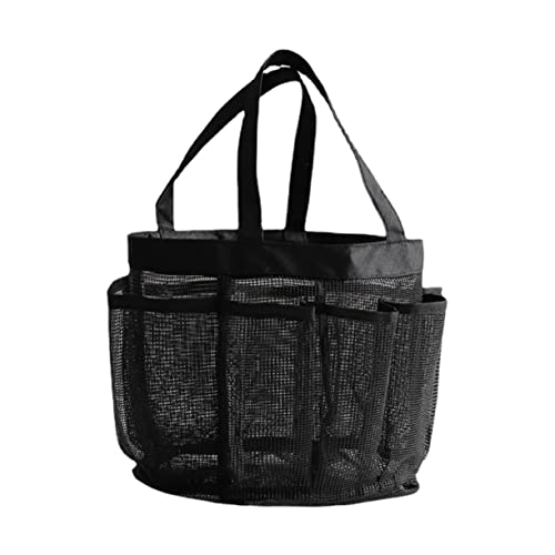 VALICLUD Netz-Strandtasche Für Damen Groß Mit Netzöffnung Tragbare Dusch-netztasche Reise-Kosmetiktasche Aus Schwarz Für Studenten Schwimmer Camper Und Reisende von VALICLUD
