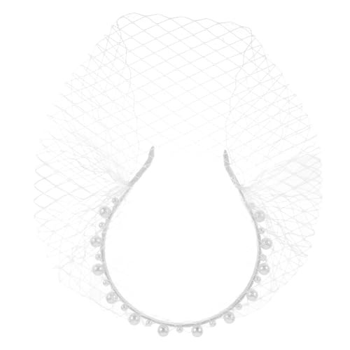 VALICLUD Netz-stirnband Mit Perlenakzenten Braut-hochzeitsschleier Fascinator Für Frauen Spitzen-design Atmungsaktiv Langlebig von VALICLUD