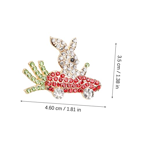 VALICLUD Niedliche Rabbit Ohrstecker mit Farbigen Strasssteinen Karotten design Modische Ohrringe für Damen Leichte Tier motiv Schmuck Geschenkidee für Frauen und Mädchen von VALICLUD