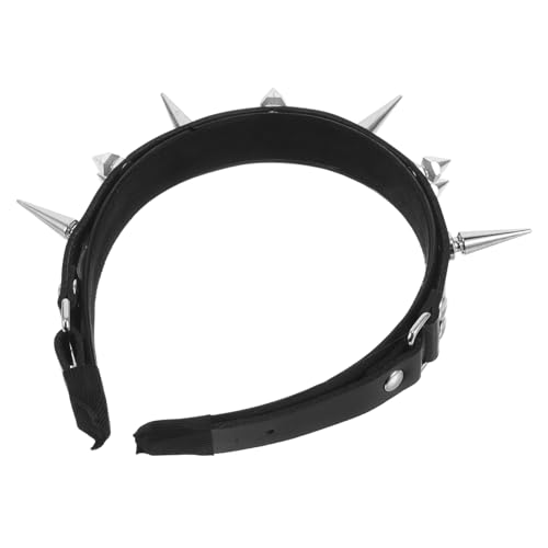VALICLUD Nietenstirnband Stirnbänder Halloween-cosplay-kopfschmuck Frauen Halloween Stirnbänder Gesichtswaschstirnband Nieten Stirnband Punk-haarband Rock-kopfbedeckung Pu-leder Schwarz von VALICLUD