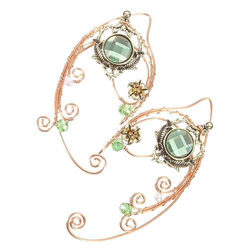 VALICLUD Non Pierced Leaf Elf Ear für Damen Kreative Robuste Ohrmanschetten aus Legierung und Kupfer Ohrschmuckstücke in Roségold zu Tragen Auffälliges Design von VALICLUD