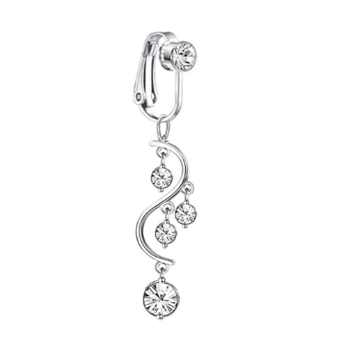 VALICLUD Non Piercing Bauchnabelring für Frauen Hautfreundlich Rostfrei Langlebig Funkelnder Körperschmuck Eleganter Nabelring Piercingfrei Geschenkidee für Freundin und Partnerin von VALICLUD