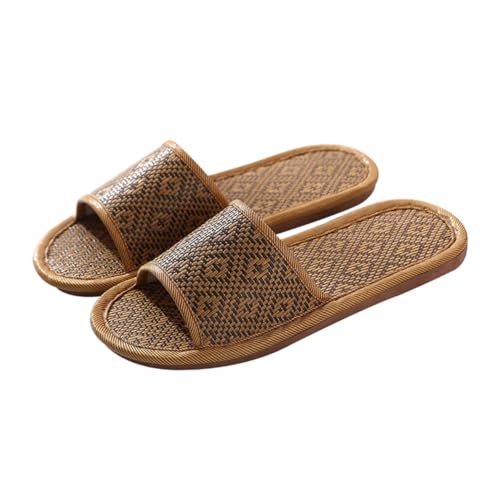 VALICLUD Non Slip Hausschuhe Leicht Rutschfest Strapazierfähig Indoor Slipper mit Tpr und Rattan Material für Zuhause Hotel Strand Spa Damen und Herren von VALICLUD