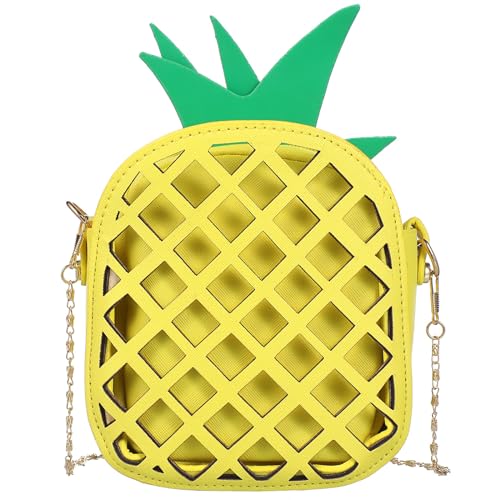 VALICLUD Lustige Ananas Umhängetasche Für Damen Multifunktionale Crossbody Tasche Aus Pu Für Schule Arbeit Und Freizeit Modische Fruchtform Für Junge Frauen von VALICLUD