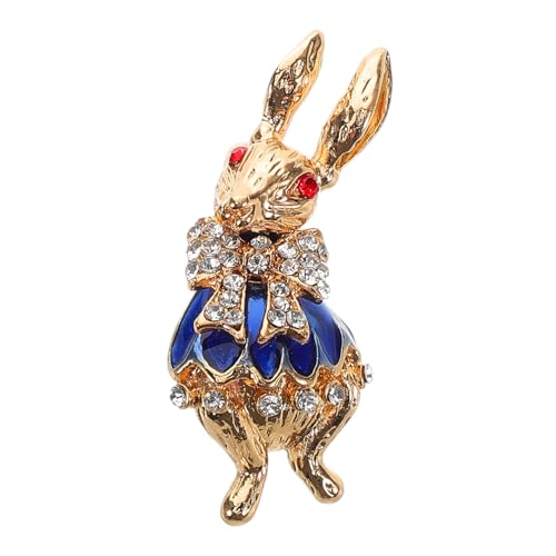 VALICLUD Osterhasen-Brosche ostergeschenk besonderes Festliche Brosche Osterhasen Brosche Vintage Tierbrosche süße Broschennadeln Schal Brosche Strass-Bogen-Brosche Zinklegierung von VALICLUD