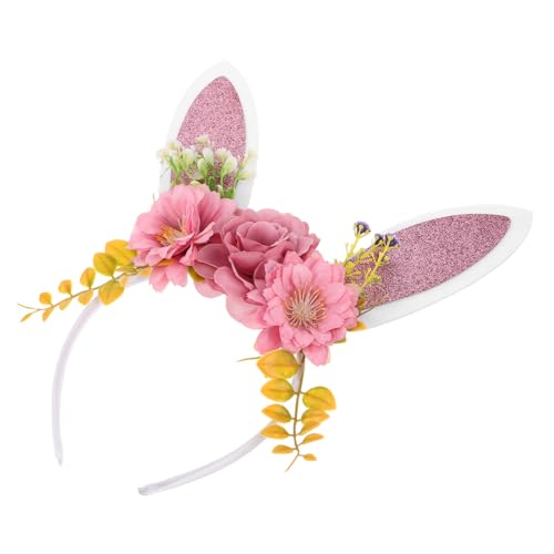 VALICLUD Easter Bunny Ohren Haarreif Mit Künstlichen Blumen Lustiges Bunny Kostüm Zubehör Für Ostern Karneval Und Partys Leicht Und Bequem Wiederverwendbar Für Erwachsene von VALICLUD