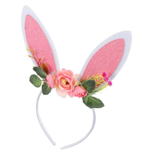 VALICLUD Ears Haarreif Mit Kunstblumen Niedliches Hasenohren-stirnband Für Ostern Partys Und Kostüme Für Festliche Anlässe Und Alltag von VALICLUD