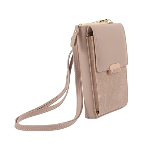 VALICLUD PU Damen Einzelschulter Umhängetasche Handytasche mit Verschluss Kompakte Outdoor Storage Bag Strapazierfähig und Modisch als Geldbeutel und Praktische Handytasche für Alltag und von VALICLUD