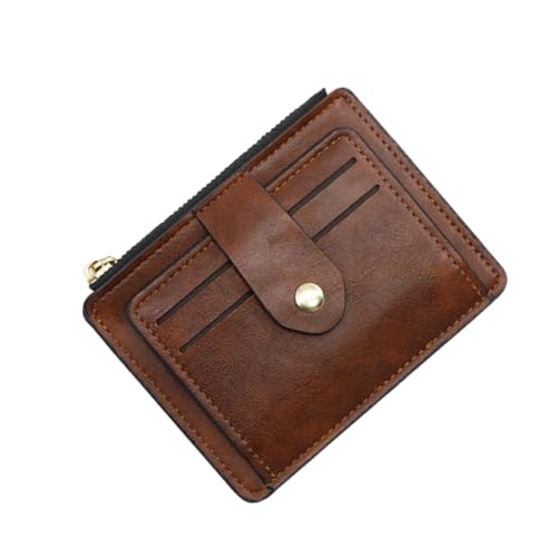 VALICLUD PU Geldbörse Damen Zipper Geldbeutel mit Schnalle Mehrere Kartenfächer Braun Vielseitige Damen Clutch für Alltag Büro und Besondere Anlässe Langlebig und Stilvoll von VALICLUD