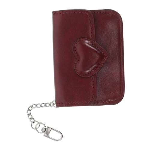 VALICLUD PU Kartenhalter Damen Geldbörse mit Herzverschluss und Kompakt Kleines Portemonnaie aus Weichem PU-Material mit Doppelten Kartenfächern für Kredit Visitenkarten Sicher und Tragbar von VALICLUD