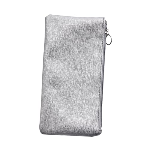 VALICLUD PU Leder Kosmetiktasche mit Reißverschluss Wasserfest Kompakt und Langlebig Multifunktionale Schminktasche für Damen als Make Up Organizer und Reise Etui Silberfarben von VALICLUD