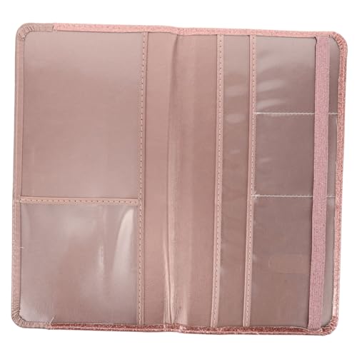 VALICLUD PU Reisepass Wallet Damen Großes Reiseetui Kartenhülle Reiseunterlagen Organizer Rosegold Leicht Tragbar Strapazierfähig von VALICLUD
