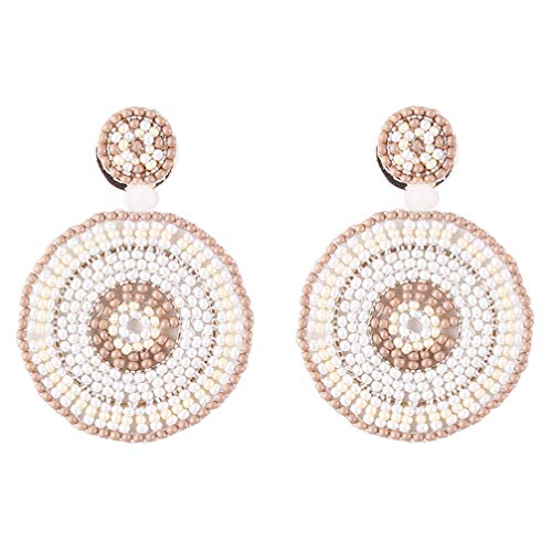 VALICLUD Paar Boho Style Ohrringe Vintage Hängeohrringe Perlenohrringe Statement Ohrringe Retro Orientalisch Ohrstecker Piercing Ohr Bohemian Perlen Ohrringe Perlen Modeschmuck von VALICLUD