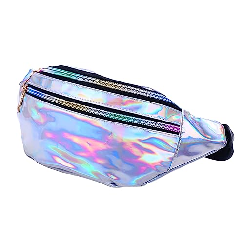 VALICLUD Spiegel Silber Pu Leder Reflektierende Fanny Pack Damen Taille Tasche Multi-use Modische Pailletten von VALICLUD