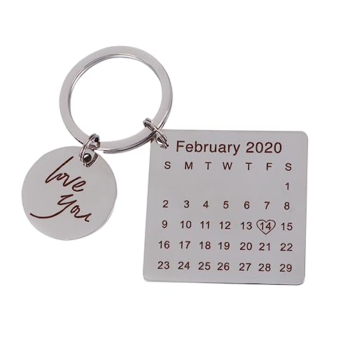 VALICLUD Pärchen-Schlüsselanhänger Schlüsselbund Schlüsselanhängerringe Schlüsselband einziehbarer Schlüsselanhänger Personalised personifizierte Kalender Schlüsselanhänger von VALICLUD