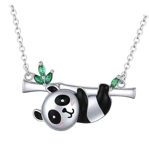 VALICLUD Panda Halskette Für Frauen Mit Anhänger Legierungsmaterial Schlüsselbeinkette Personalisierter Hals Schmuck Für Mädchen Und Damen von VALICLUD
