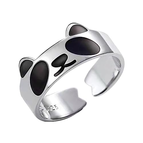 VALICLUD Panda Offener Ring für Damen Verstellbar und Personalisierbar Eleganter Fingerring Robusten Materialien für Tägliche Dekoration und Vielseitige Outfits von VALICLUD