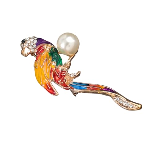 VALICLUD Parrot Brosche aus Langlebiger Legierung mit Funkelnden Strasssteinen Leichter Anstecknadel für Damen Modisches Accessoire für Kleidung Taschen und Vintage Outfits zum Geburtstag von VALICLUD