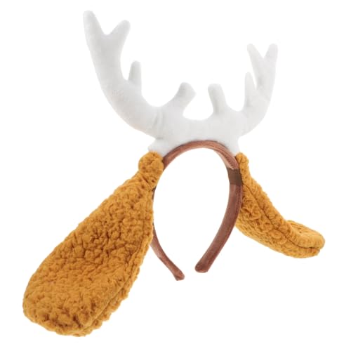 VALICLUD Hirschgeweih Haarreif Mit Abnehmbaren Hundeohren Für Kostümpartys Halloween Und Weihnachten Lustiges Accessoire Für Damen Und Mädchen Für Karneval Und Feiern von VALICLUD